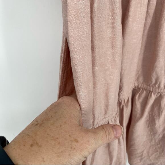 Madewell Dress Lightspun Popover Tiered Mini Pink Classic Minimalist XXS - Picture 7 of 9